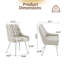Chaise de salle à manger rembourrée en cuir moderne avec dossier capitonné à losanges - Confortable et élégante pour la salle à manger, le bureau et le café (gris clair, ensemble de 2)-133753008-133753011