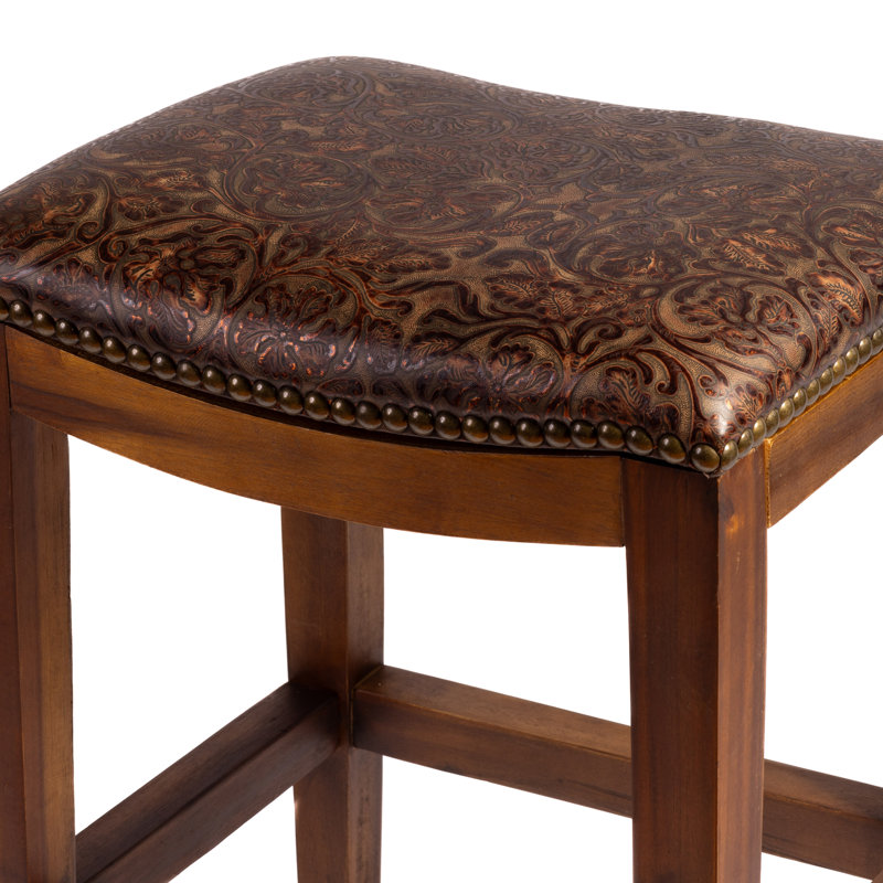 Genson Bar Stool, Counter Stool (26" Seat Height), Saddle Cowboy Copper