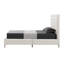  Structure de lit tapissier en bois massif blanc Brighton avec garniture cloutée - Simple, blanc