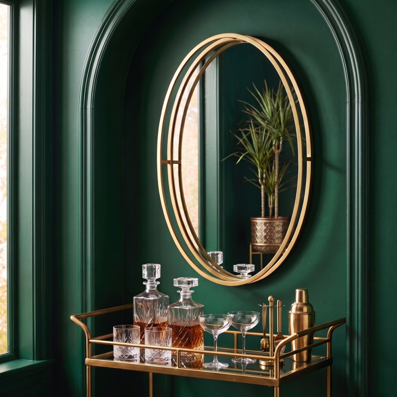 Agniv Iron Oval Wall Mirror