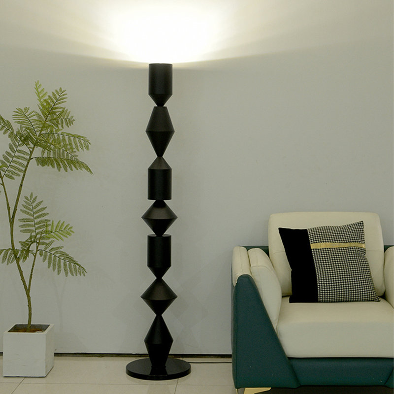 Lampes sur pied en fer noir, Black