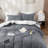 Solayne 100% Washed Cotton Duvet Cover Set with Faux Hemp Texture, Solid Color, Zipper Closure and Corner Ties-111685165-111685178