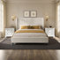 Ensemble de chambre à coucher grand classique et rétro 3 pièces, crème