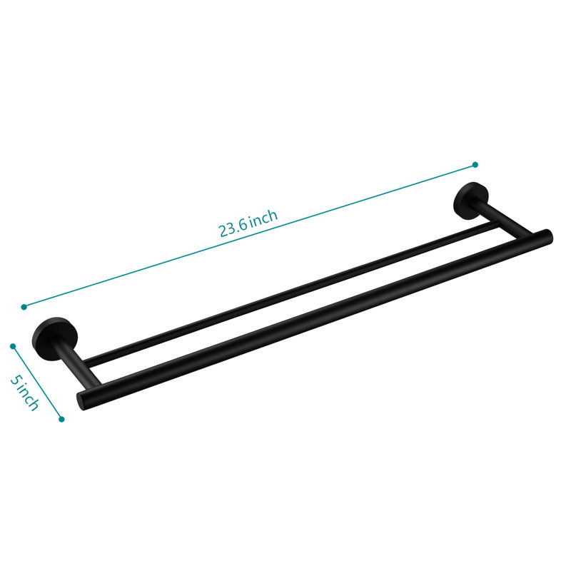 Porte-serviettes noir mat moderne pour la maison - Acier inoxydable, acier lisse et élégant qui rehausse l'esthétique de votre