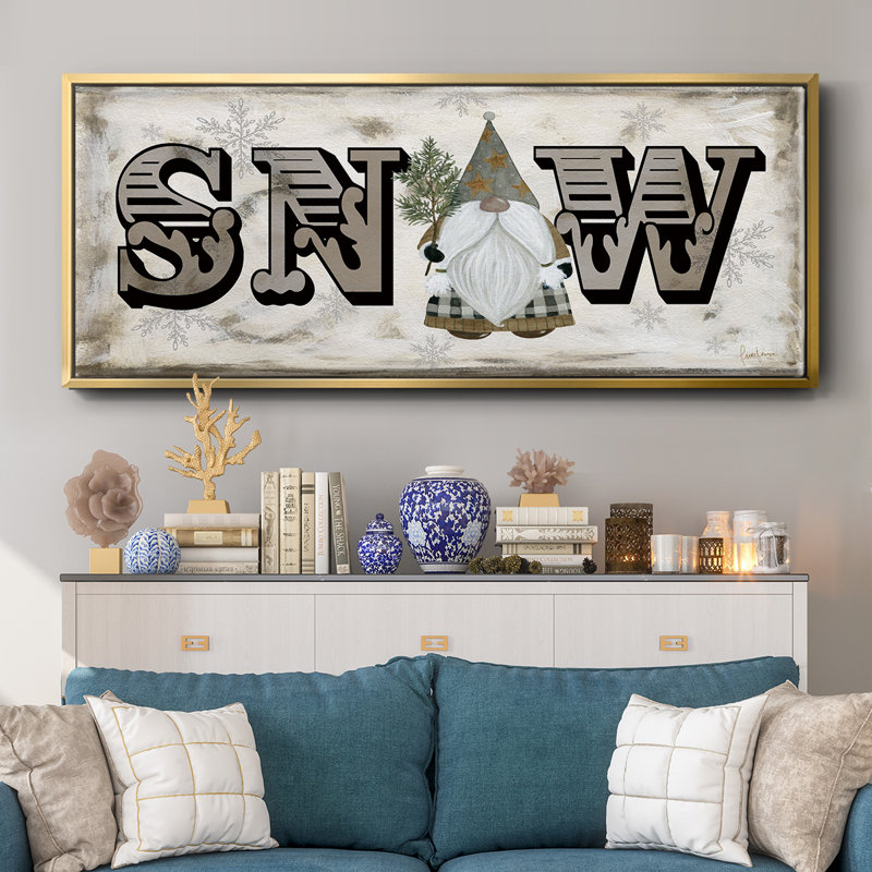 Winter Wonderland Friend Snow- Framed Canvas, 8" H x 20" W