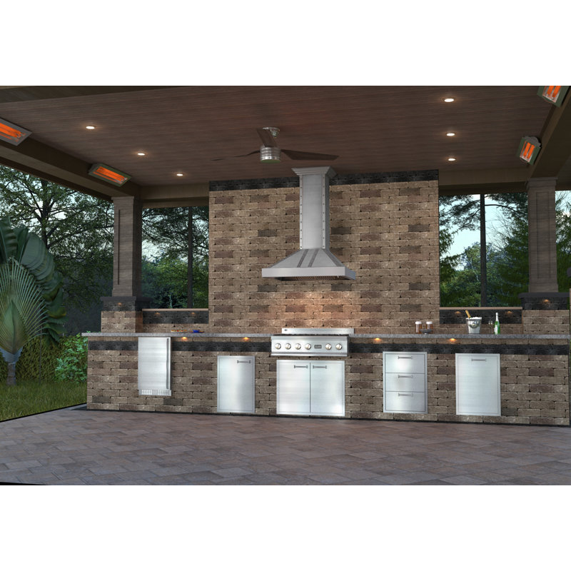 36" DuraSnow® 700 CFM Ducted Wall Mount Range Hood, Satin Stainless Steel