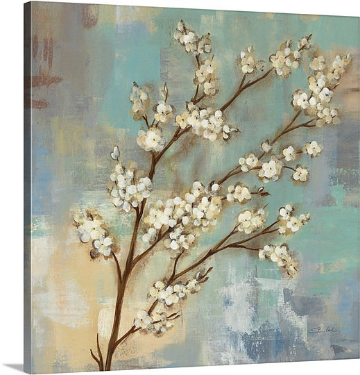 "i" par silvia vassileva,, reproduction d’art sur toile Kyoto Blossom, H 20 po x l 20 po x P 1,25 po