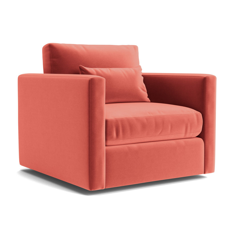 Haywood Full Swivel Chair, Performance Velvet - Sienna