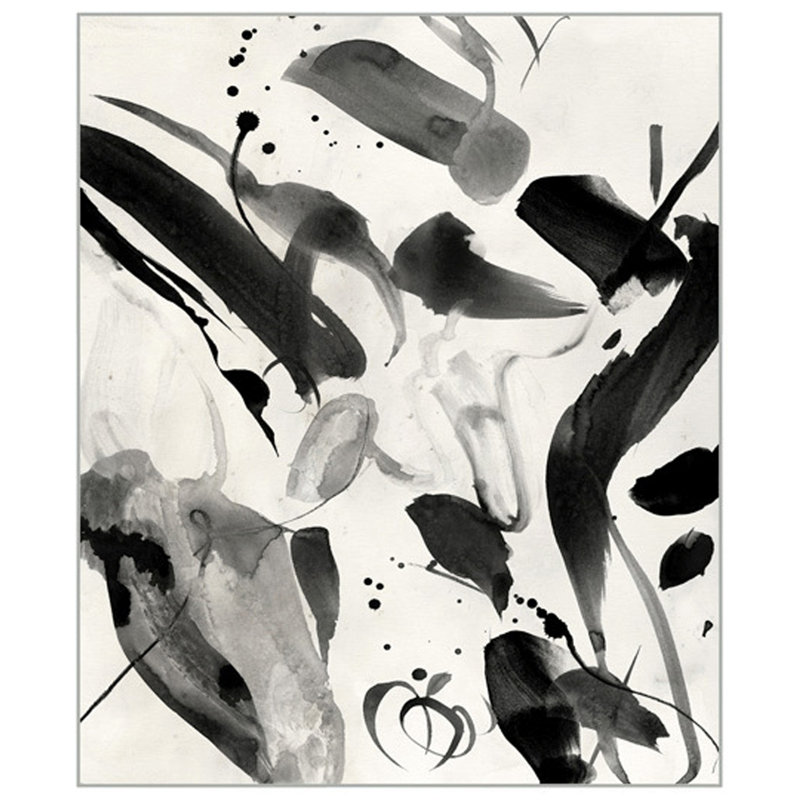 Terrazzo 3 par Thom Filicia - peinture sur toile encadrée, H 31,5 po x l 25,5 po x P 2,13 po, Blanc