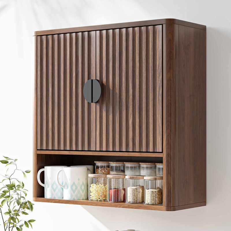 23"W 24"H Wall Bathroom Cabinet, Walnut