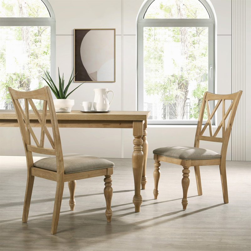 Verta Solid Wood Cross-back Dining Chairs,2pc
