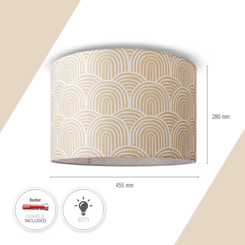Tondola Fabric Flush Ceiling Light