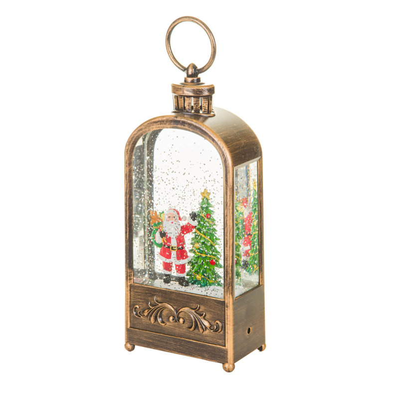 Brown Lantern LED Snow Globe
