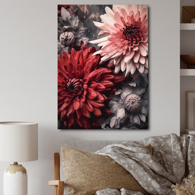 " White Peach Mums Blossoms "