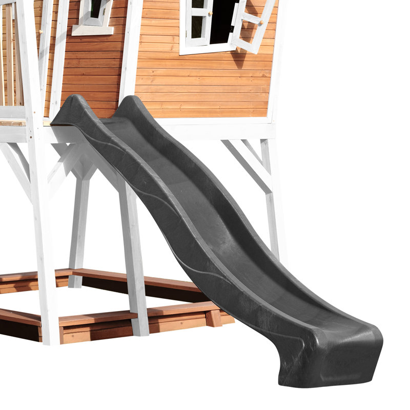 AXI 432cm W x 193cm D Outdoor Hemlock Wood Playhouse, Brown/White/Grey