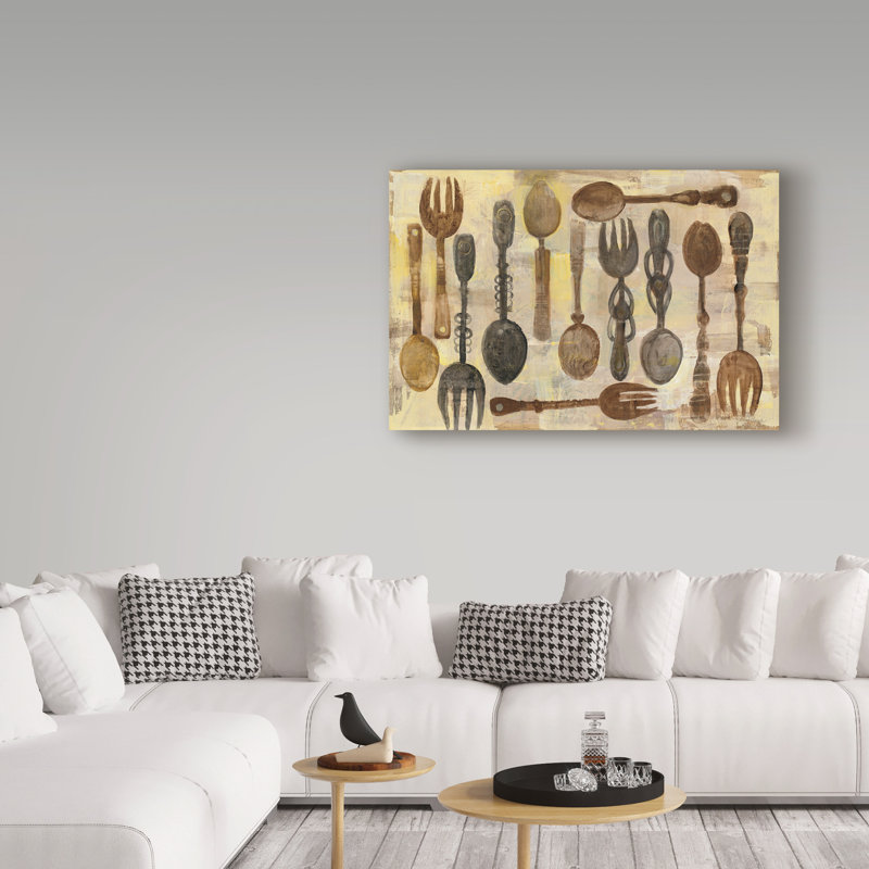 « cuillères et fourches », reproduction sur toile tendue, H 30 po x l 47 po