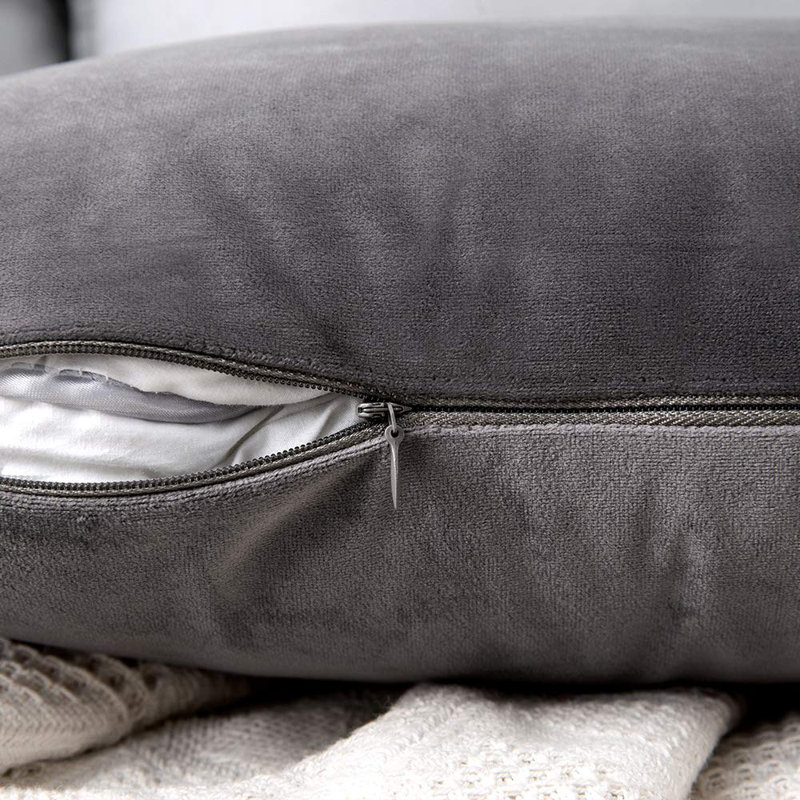 Housse de coussin lombaire Payson, Gris, H 12 po x l 20 po