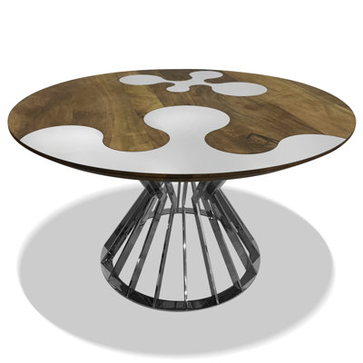 Hermione Round Walnut Wood Dining Table