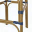 Tabourets de bar style français en osier avec structure en aluminium - ensemble de 2, imprimé bambou bleu marine