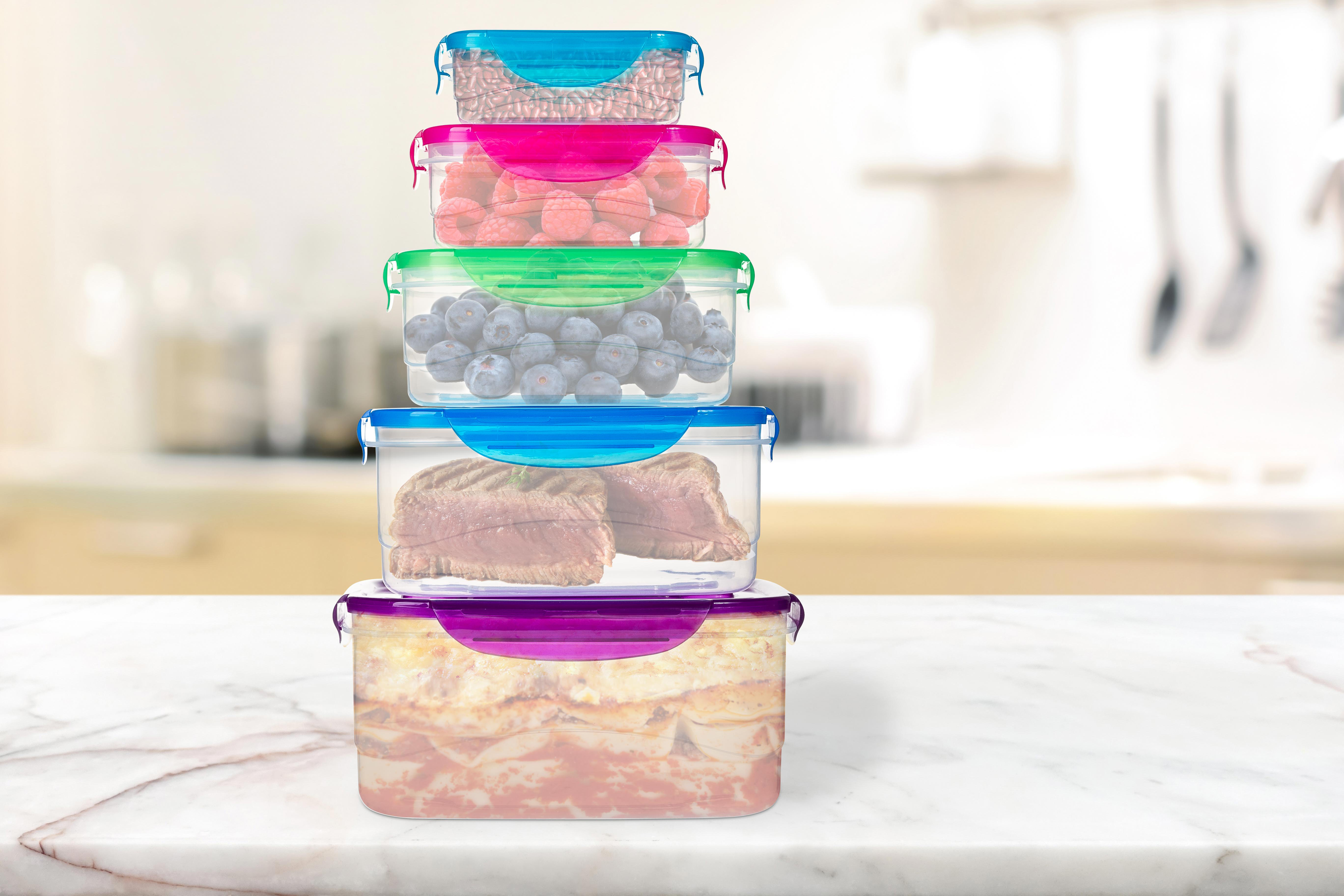  LOCK & LOCK Easy Essentials Food Storage lids/Airtight Plastic,  containers, BPA Free, 14-Piece, Clear : Everything Else