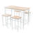47.5'' X 23.7'' 35.5'' Table - White Oak, Look 5pc Kitchen Space Optimized