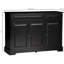 Armoire de rangement moderne noire, avec 2 tiroirs et tablettes réglables pour le buffet d'organisation de maison et les tablettes. Utilisation polyvalente. Fabrication. L 46,44 po x P 15,5 po x H 32 po