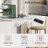 55.5" Fluted Kitchen Island With Drop Leaf, Power Outlet, Rolling Kitchen Cart With Faux Marble Top, Adjustable Shelves-605307150