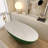 65''Solid Solid Surface Bathtub, Freestanding Soaking Bathtub-111987428