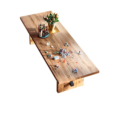 Industrial style thickened solid wood dining table