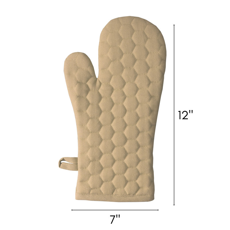 FabStyles Cotton Oven Mitt Set, Beige