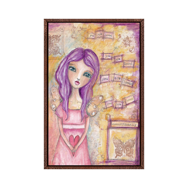 You Are Loved by Tamara Laporte - Print on Canvas, 66.04 cm H x 45.72 cm W, Classic Brown Wood Framed