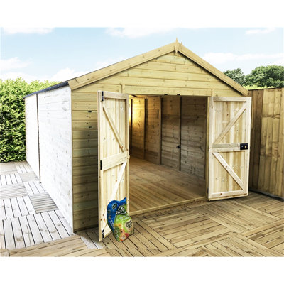 Lacrescenta 14 ft. W x 28 ft. D Solid Wood Garden Shed