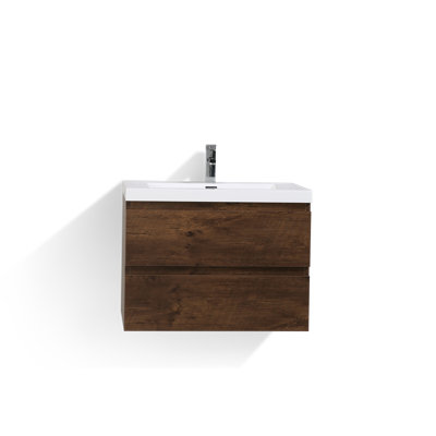 Base de meuble-lavabo simple 30 po fixée au mur seulement