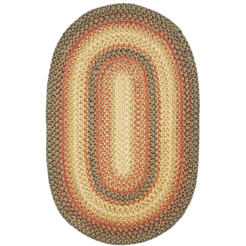 Dahlilah Braided Jute Reversible Brown/Black Rug, Oval 4' x 6'