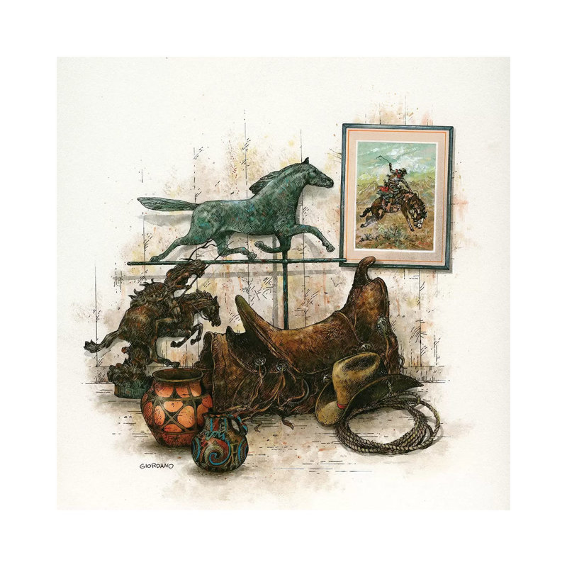 Inside The Saddelry - Wrapped Canvas Painting, 93.98 cm H x 93.98 cm W x 3.175 cm D