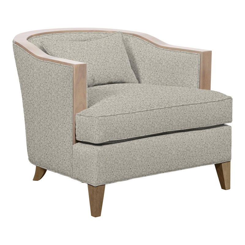 Thom Filicia Home 32.5" Wide Barrel Chair, Hampton, Tuck Metal Polyester Blend
