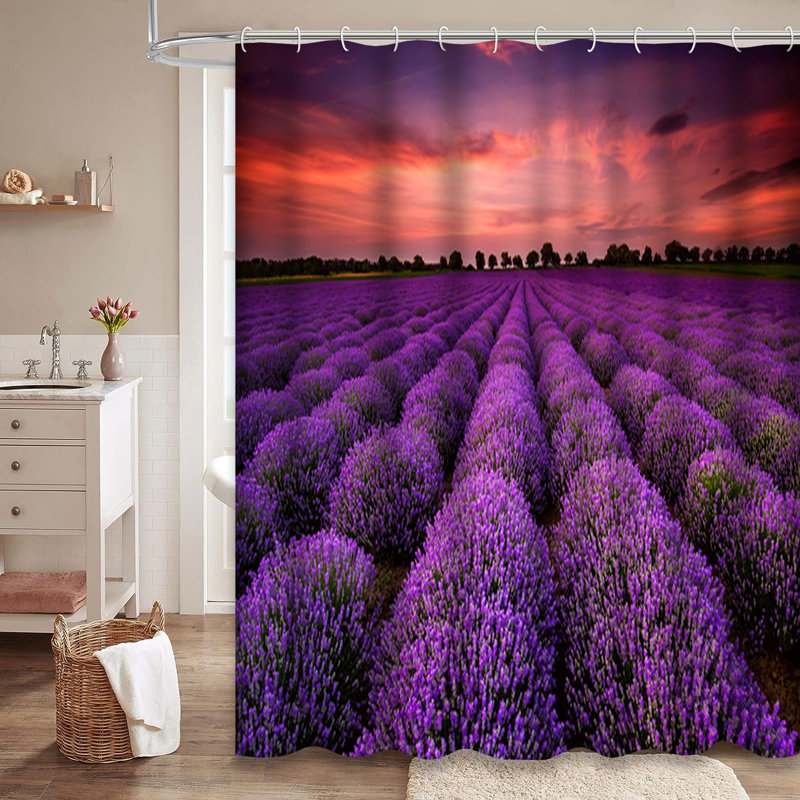 Rideau de douche avec 12 crochets, L 72 po x l 72 po