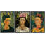 "Célèbre œuvre d'art", "Autoportrait floral" par Frida Khalo, reproduction d'art encadrée sur toile, 3 pièces-91874749-91874746