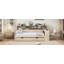 Lit de jour en bois avec tablettes de rangement, lit multifonctionnel avec deux tiroirs de rangement et bureau d'étude-1238721174-1238721179