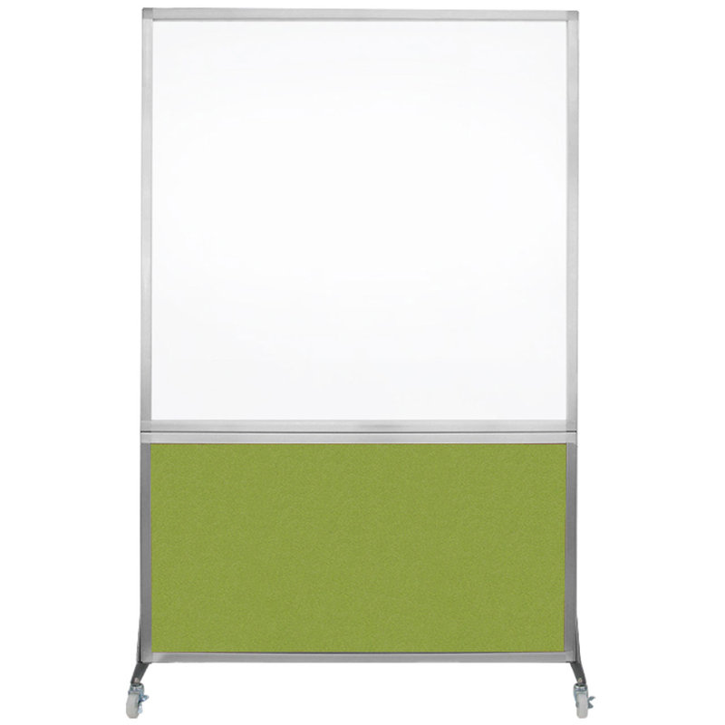 Tableau blanc mobile 6 'de haut DivideWrite, Vert lime, H 72 po x l 72 po, Argent