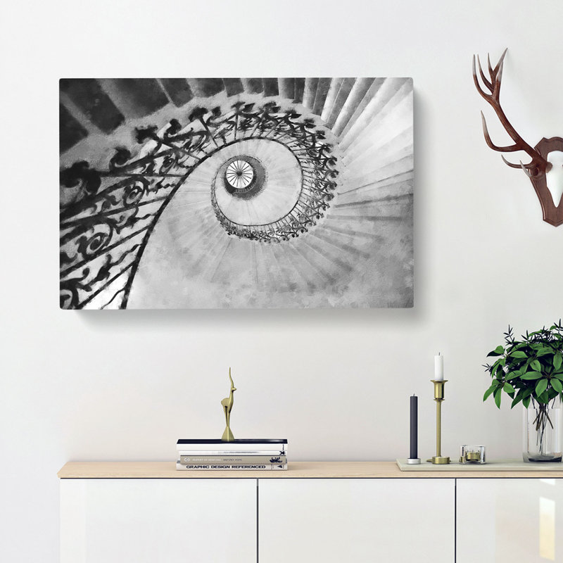 Spiral Staircase Painting - Wrapped Canvas, 40cm H x 60cm W x 3cm D