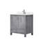 Meuble-lavabo gris patiné 30 po X P 22 po D, dessus en marbre de Carrare et ensemble de robinet