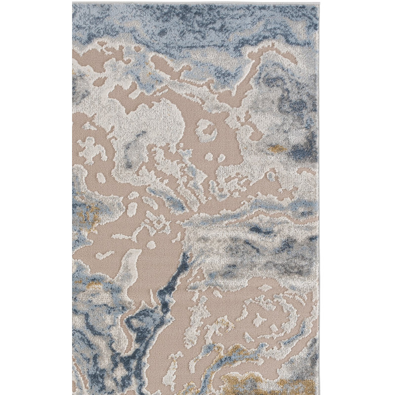 Tapis à motif abstrait 374 de performance Palma, Carré 6 pi 7 po x 6 pi 7 po