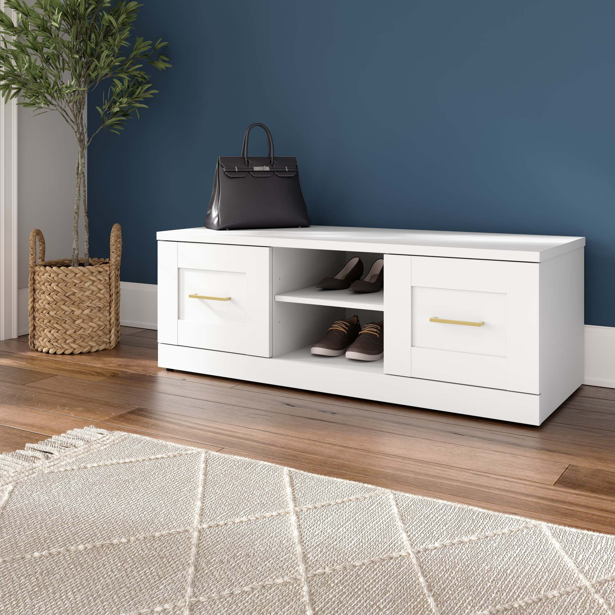 Shoe Bench Retro Racer Latitude Run® 48W Shoe Bench With Doors | Wayfair