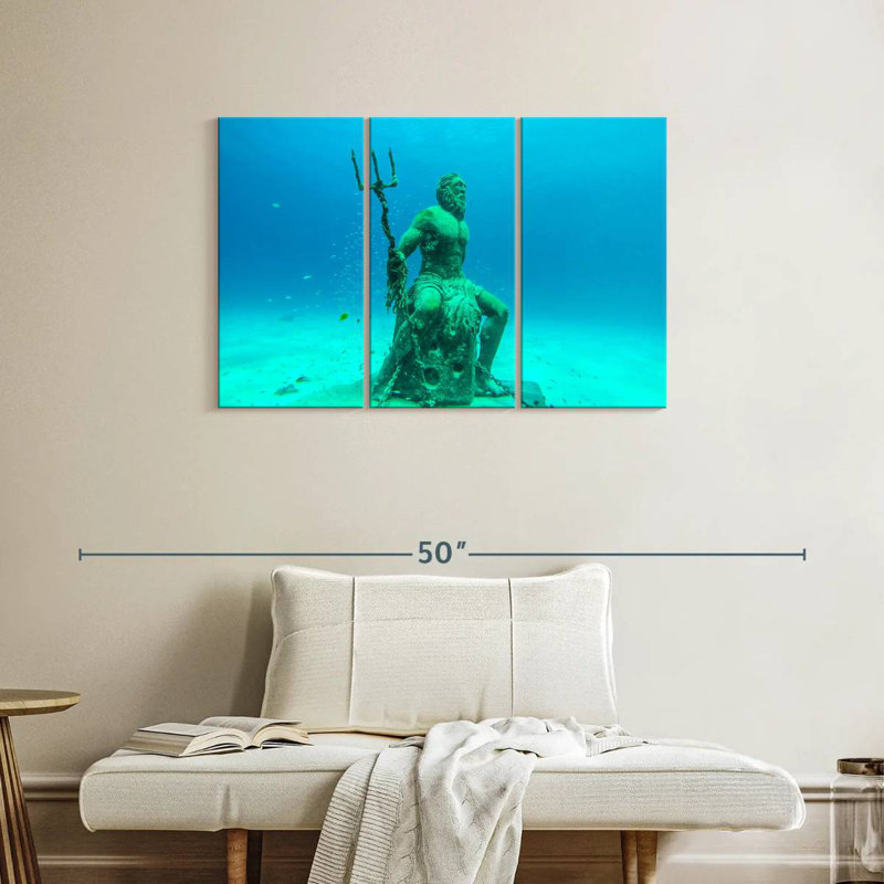 Kelan Sunken Poseidon Statue, 24" H x 38" W