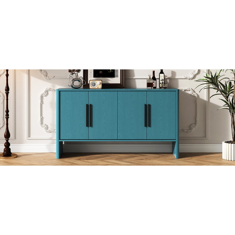 Buffet à 4 portes bleu antique pour un rangement optimal et un style élégant