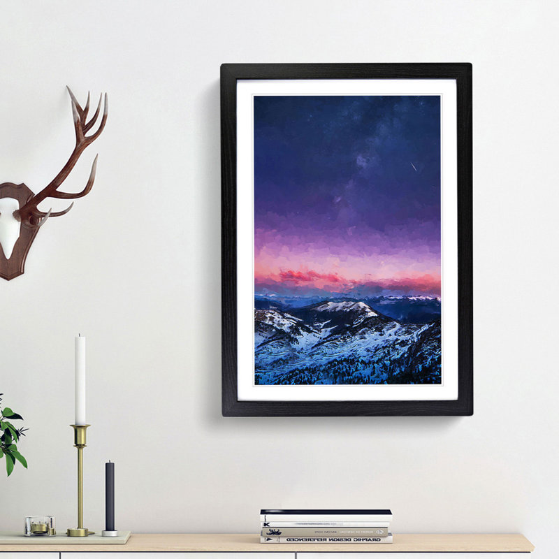 The Dolomites in Italy in Abstract - Picture Frame Graphic Art Print, 36cm H x 27cm W x 2cm D, Black Framed