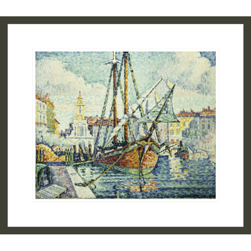 «The Port of St. Tropez» par Paul Signac - Impression giclée encadrée, H 17,75 po x l 20,42 po