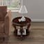 Table de bout ronde, 22 po, table d'appoint en bois massif rétro avec tablette, table de coin de salon-210723779