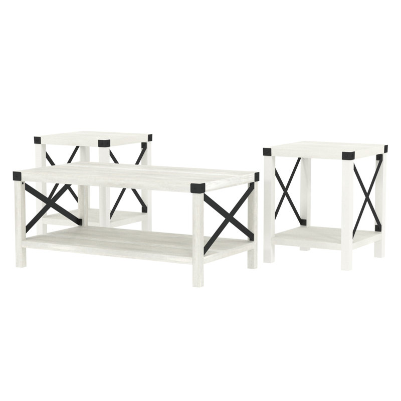 3 - Piece Living Room Table Set, Stone Gray